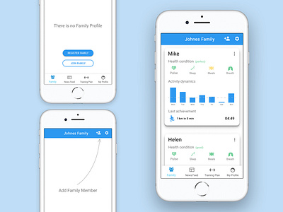 Family Fitness App personal cabinet application design design figma fitness ui ux