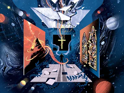 Christianity Today - None Greater christian colorful editorial editorial illustration fantasy illustration light outer space science space spiritual spirituality