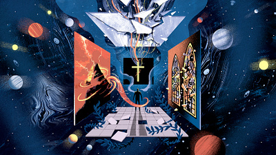 Christianity Today - None Greater christian colorful editorial editorial illustration fantasy illustration light outer space science space spiritual spirituality