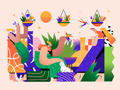 Summer Family Day abstract adobe design illustration nature photoshop plants shapes summer textures