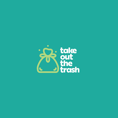 Take Out The Trash 03 badge branding icon illustration mental health minimal minimalist personal branding self care self promo simple thick lines trash trash bag