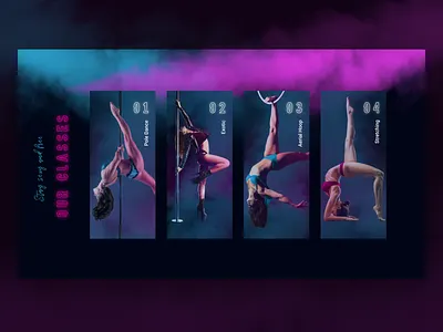 Pole Dance Station. Second screen. Classes adobe dance design figma pole pole dance ui web web design webdesign