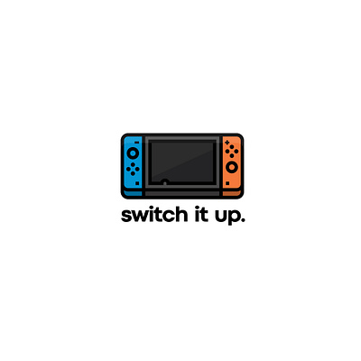 Switch It Up 06 badge branding device illustrations geometric icon illustration logo mental health minimal nintendo switch personal branding self care self promo switch thick lines typography video games