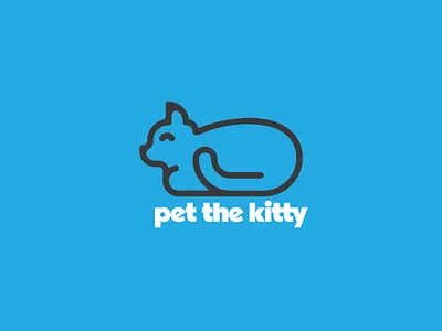 Pet the Kitty 09 adopt animal icon badge cat cat icon geometric humane society icon illustration mental health minimal pet cats self care self promo simple thick lines typography