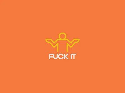 Fuck It 10 fuck it geometric hands up icon illustration mental health minimal minimalist personal branding screw it self care self promo simple thick lines typography ui