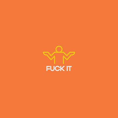 Fuck It 10 fuck it geometric hands up icon illustration mental health minimal minimalist personal branding screw it self care self promo simple thick lines typography ui