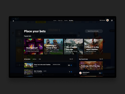 Desktop UI - Place your bets app design bet betting console dailyui gamble gaming ui ui design ux wager