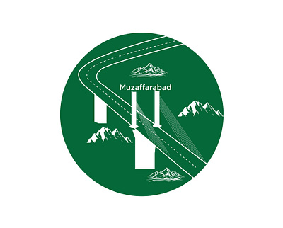 Untitled 1 2 colors bridge circle design clean cool design design flat green identity illustration kashmir mountains muzaffarabad simple sticker sticker design vector white