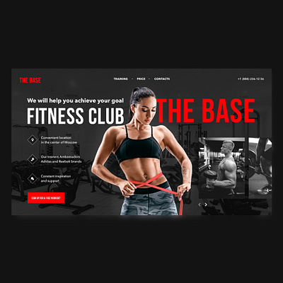 the base appdesign colour concept creativity daily dailyui design e commerce fitnes club homepage landing sport ui ui design uiux webdesign