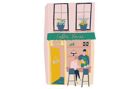 Coffee Shop illustration procreate