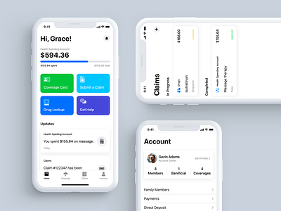 Health & Life Insurance Claim App account card claim finance fintech insurance ios ios13 mobile