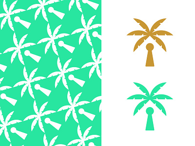 Key Palm clue escape escape room gold green key keyhole leaf logo nature negative palm pattern room symbol tree