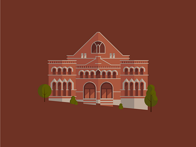 Ryman Auditorium architecture colorpalette digital illustration drawing graphicdesign icon illustration linework music nashville rymanauditorium vector