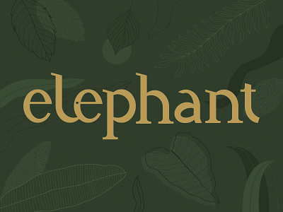 Elephant Logotype adobe animal clean creative design digital elephant flat graphic design green icon illustration leaf logo logotype nature type typography vector word