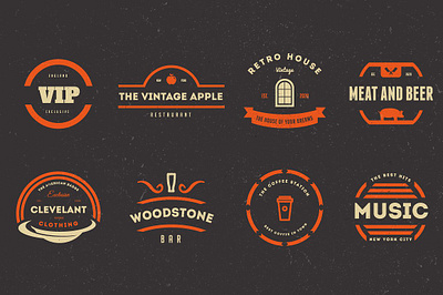 Vintage Logo / Retro Label & Badges badge classic clothing hipster label logo logos restaurant retro vintage