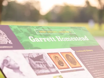 Derby Kansas Historical Landmarks branding clean design designs historical marker identity logo park branding place branding sign signage type typography vector