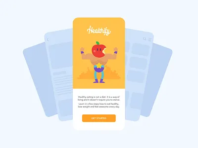 health app app apple character design eating flat fruits fruits and vegetables online health healthcare healthy ios iphonex lifestyle mockup ui ux vector weightloss