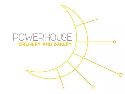 Powerhouse Brewery and Bakery gold gray illustration illustrator logo logodesign moon moonbeams natureinspired