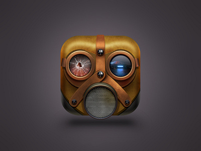 Gas mask design icon mask prototype realistic painting ui