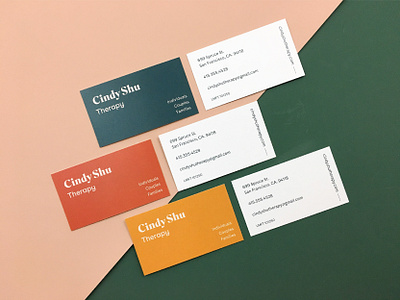 Cindy Shu Therapy Business Cards branding and identity branding design business card business cards logodesign logotype photoshoot