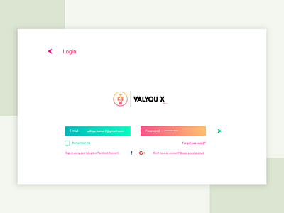 Valyou X Login Screen animation branding design illustration logo type ui ux web website