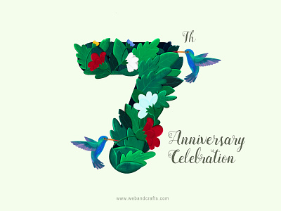 Webandcrafts 7th anniversary 2d animation design digital painting illustration vector