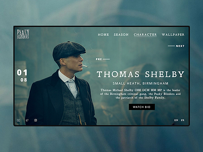 Peaky Blinders behance character design netflix page peaky blinders series series brand ui ui design web website