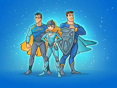 Brand Heroes for Software Developer character heroes illustration