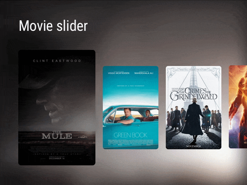 Movie slider | SmartTV animation app concept design figma movie app principle tvapp ui ux