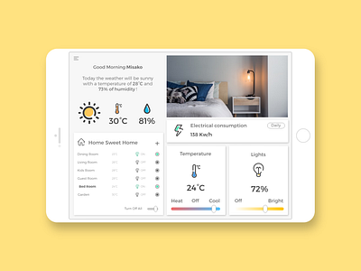 Daily UI 021 - Home Monitoring Dashboard 021 adobexd dailyui dailyui021 dailyuichallenge dashboad dashboard design dashboard ui home home monitoring dashboard studying tablet dashbord ui ux