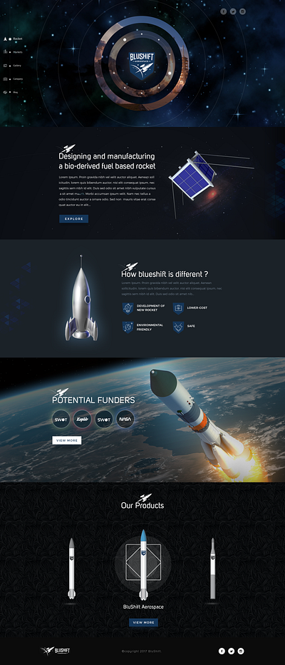 BluShift Aerospace Home Page ux