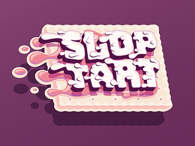 Sloptart breakfast frosting pastry pop tart slang sloptart toaster typography vector