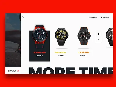 Swatch - More time app clean design flat mobile responsive ui ux web website