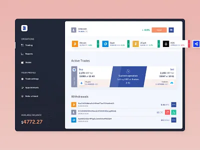 Bitbunch | Dashboard 2.0 bitcoin crypto crypto exchange crypto wallet cryptocurrency dashboard dashboard ui trading wallet