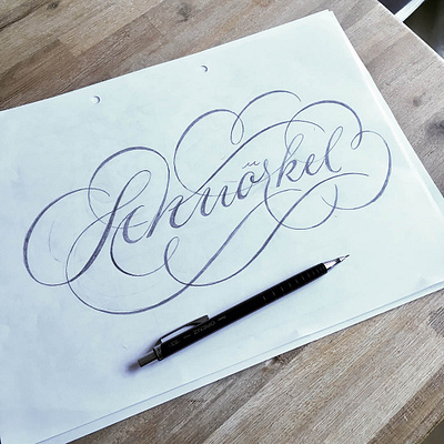 "Schnörkel" means Flourishes in german flourishes lettering script sketch