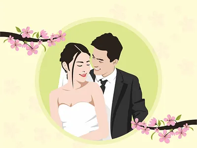 Spring Wedding artist artwork design flat design flower illustration illustrator love spring vector vector art wedding