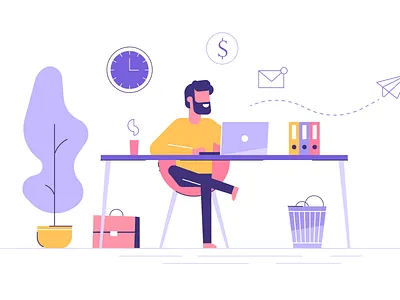 At work accesories adobe after effects animation art currency design graphic design illustration office vector work workspace