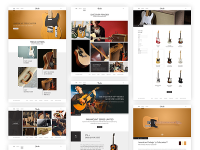 Fender - Inspirational Website Concept clean concept design fender flat layout minimal product ui web website