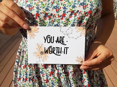 You are worth it graphic design illustration lettering