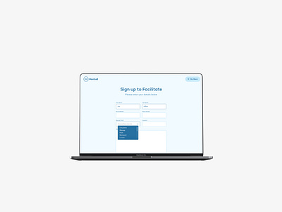 Mentell Website – Facilitator Sign Up charity clean design dropdown form menu minimal nonprofit simple ui user experience user interface ux web web design website