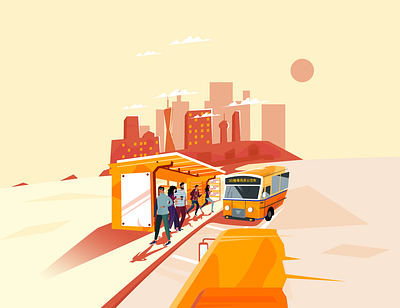 Late bus design illustration