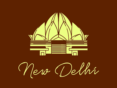 New Delhi Sticker best sticker branding dribbble best shot dribbble rebound hometown hometown sticker illustration india logo nitish verma sticker sticker design two color typography vector