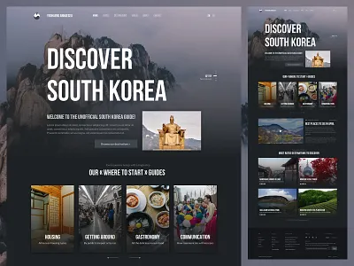 Yeohaeng Annaeseo - A travel guide for South Korea dark ui south korea travel website