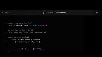 CodeSandbox code development ide web