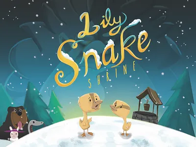 Lily Snake Shrine book cover child illustration childrens book illustration illustration typography