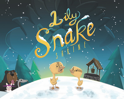 Lily Snake Shrine book cover child illustration childrens book illustration illustration typography