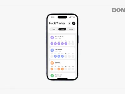 Habit Tracker - Mobile App. app design bont design minimalist mobile mobile design product product design ui uiux ux