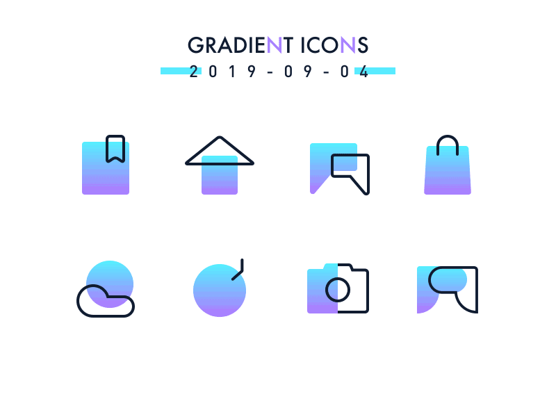 Gradient icons animation icon ui