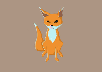 little fox animal cartoon cute design fox full illustration