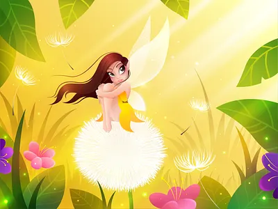 Fairy Tail art art direction artwork fairy fairytale flower forest girl illustration illustrator tinkerbell vector vectorart